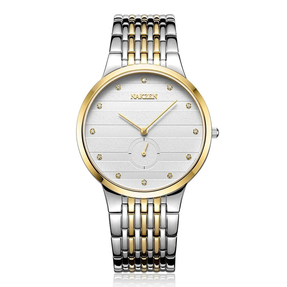 Mens luxury black and silver, gold and white watch - Velano