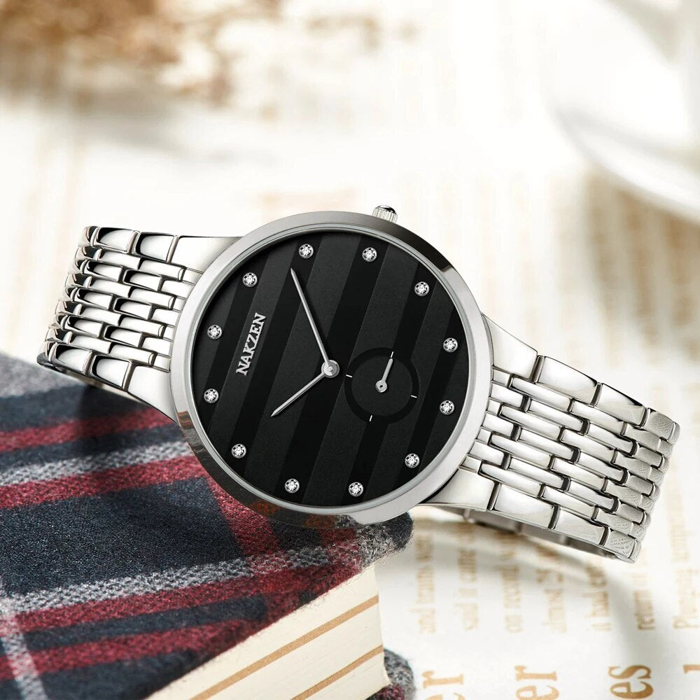 Mens luxury black and silver, gold and white watch - Velano