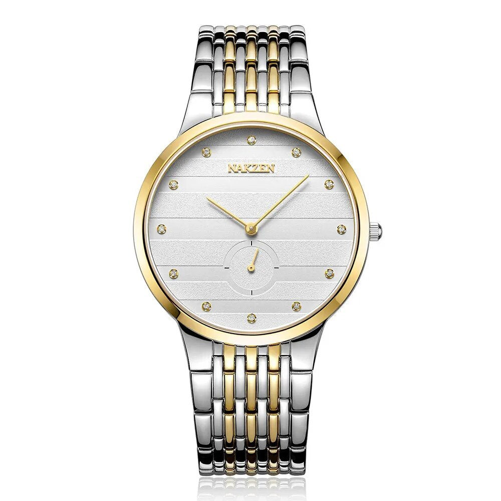 Mens luxury black and silver, gold and white watch - Velano