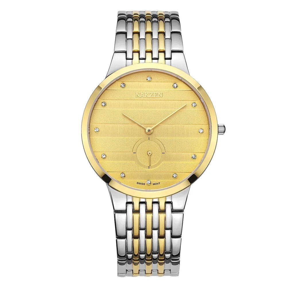 Mens luxury black and silver, gold and white watch - Velano
