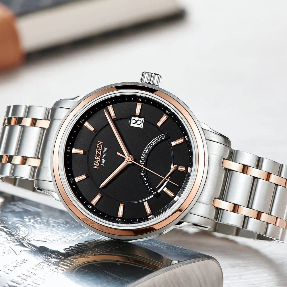 Crescent Shape Mens Quartz Watch Fashion Casual Waterproof Luxury - Velano