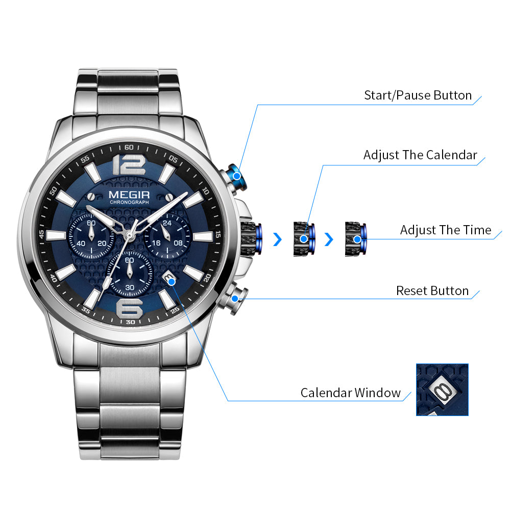 Men's quartz luminous waterproof monochrome watch - Velano