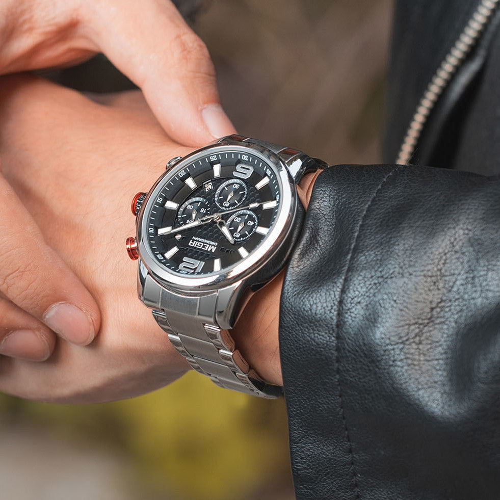 Men's quartz luminous waterproof monochrome watch - Velano
