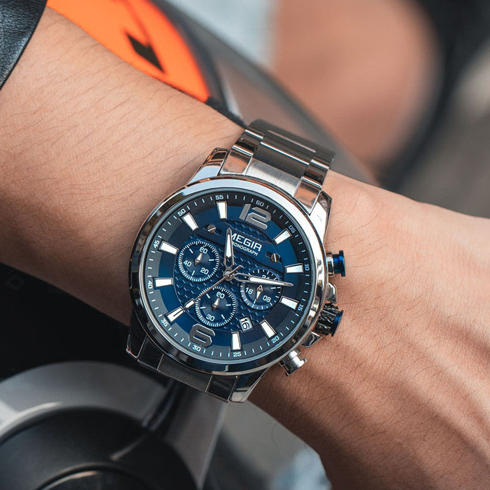 Men's quartz luminous waterproof monochrome watch - Velano