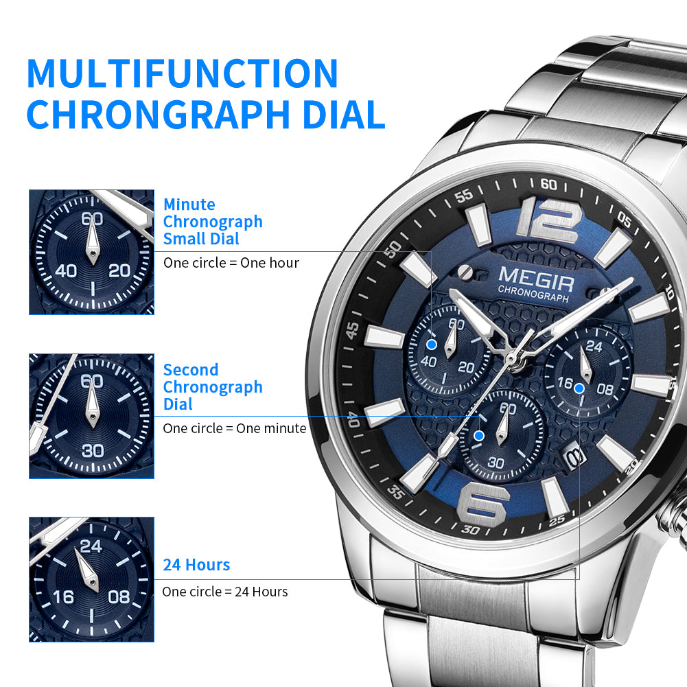 Men's quartz luminous waterproof monochrome watch - Velano