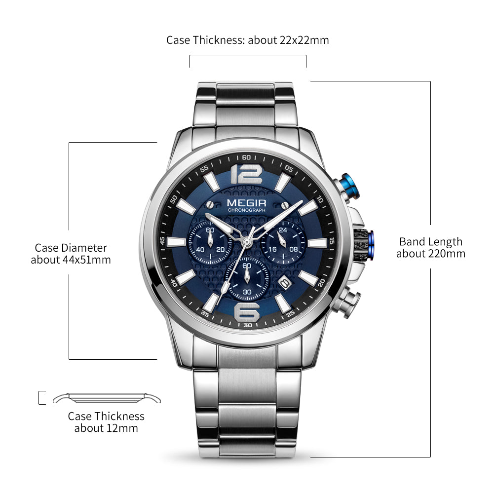 Men's quartz luminous waterproof monochrome watch - Velano