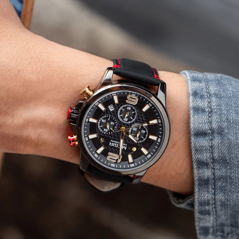 Men's quartz luminous waterproof monochrome watch - Velano
