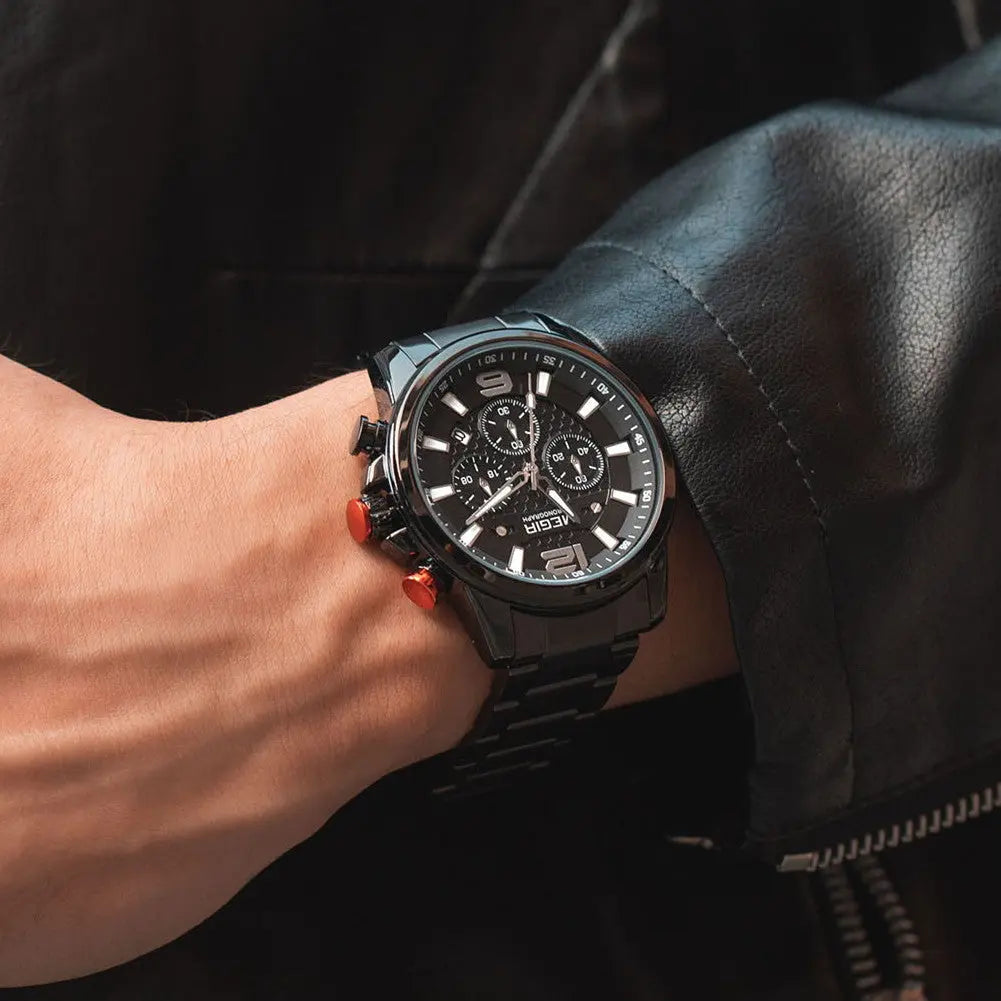 Men's quartz luminous waterproof monochrome watch - Velano