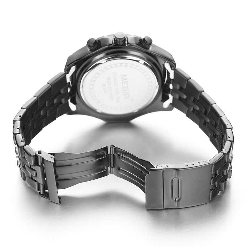 Fashion Business Men's Watch Stainless Steel Quartz Wristwatch with calendar - Velano