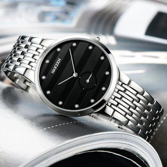 Mens luxury black and silver, gold and white watch - Velano