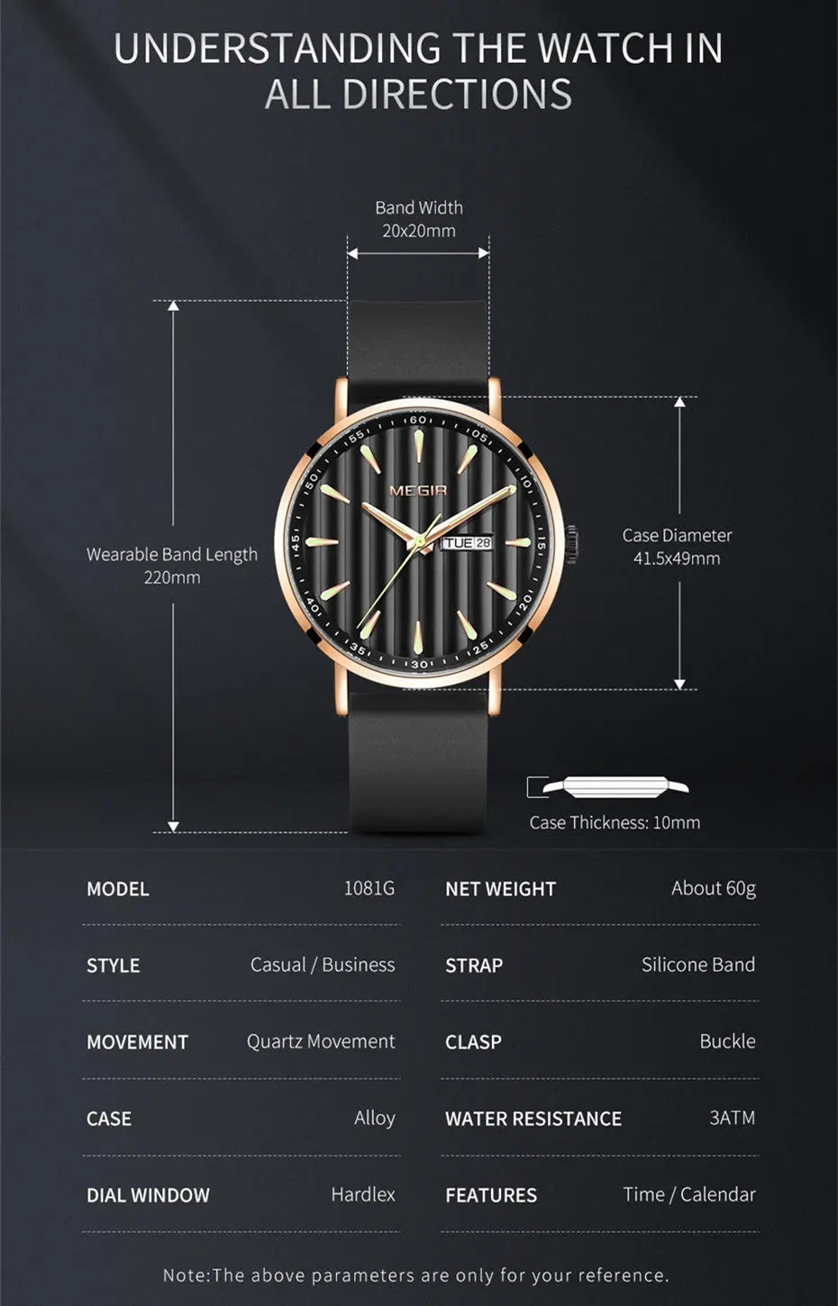 Mens big face luxury simplistic watch - Velano