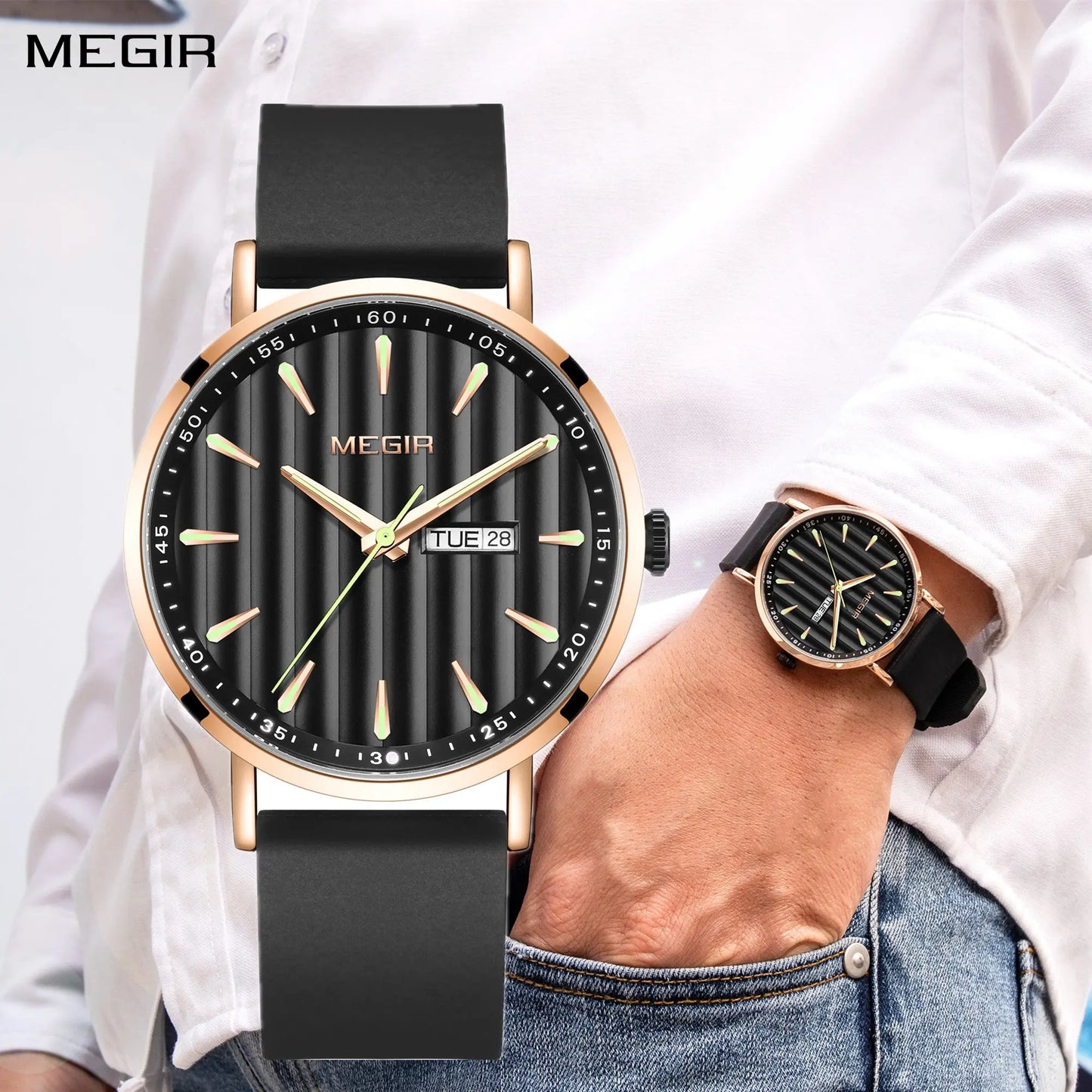 Mens big face luxury simplistic watch - Velano