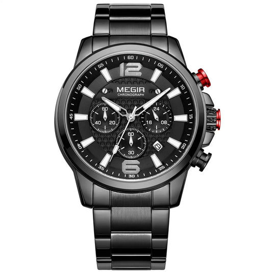 Men's quartz luminous waterproof monochrome watch - Velano