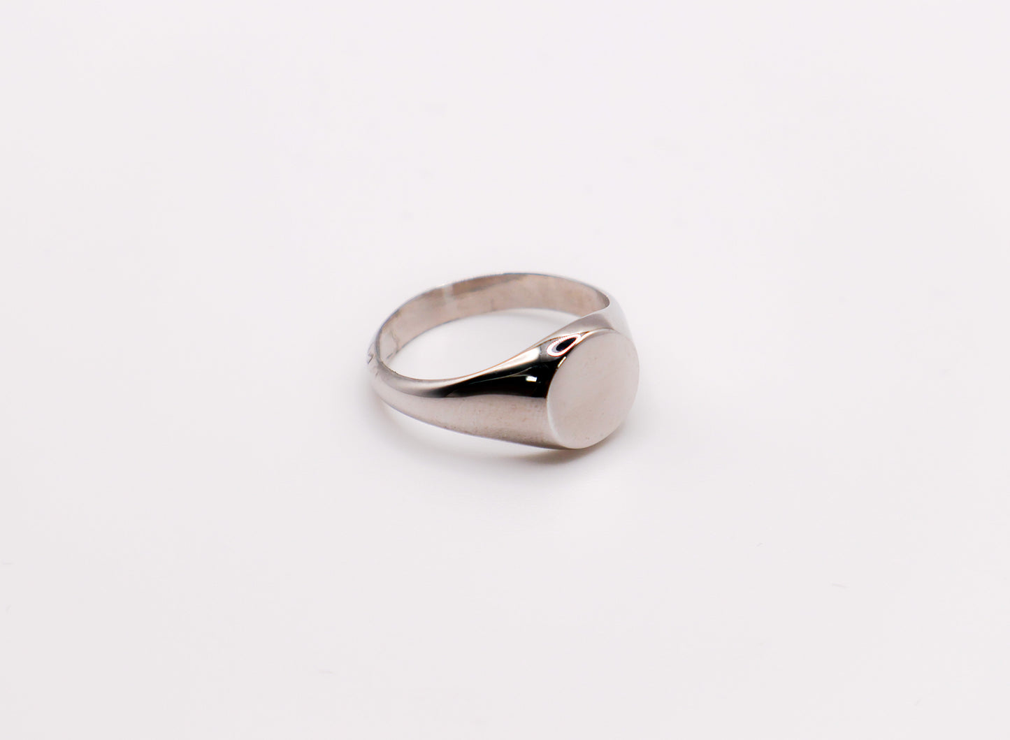 Italian Round Face Silver Ring - Velano