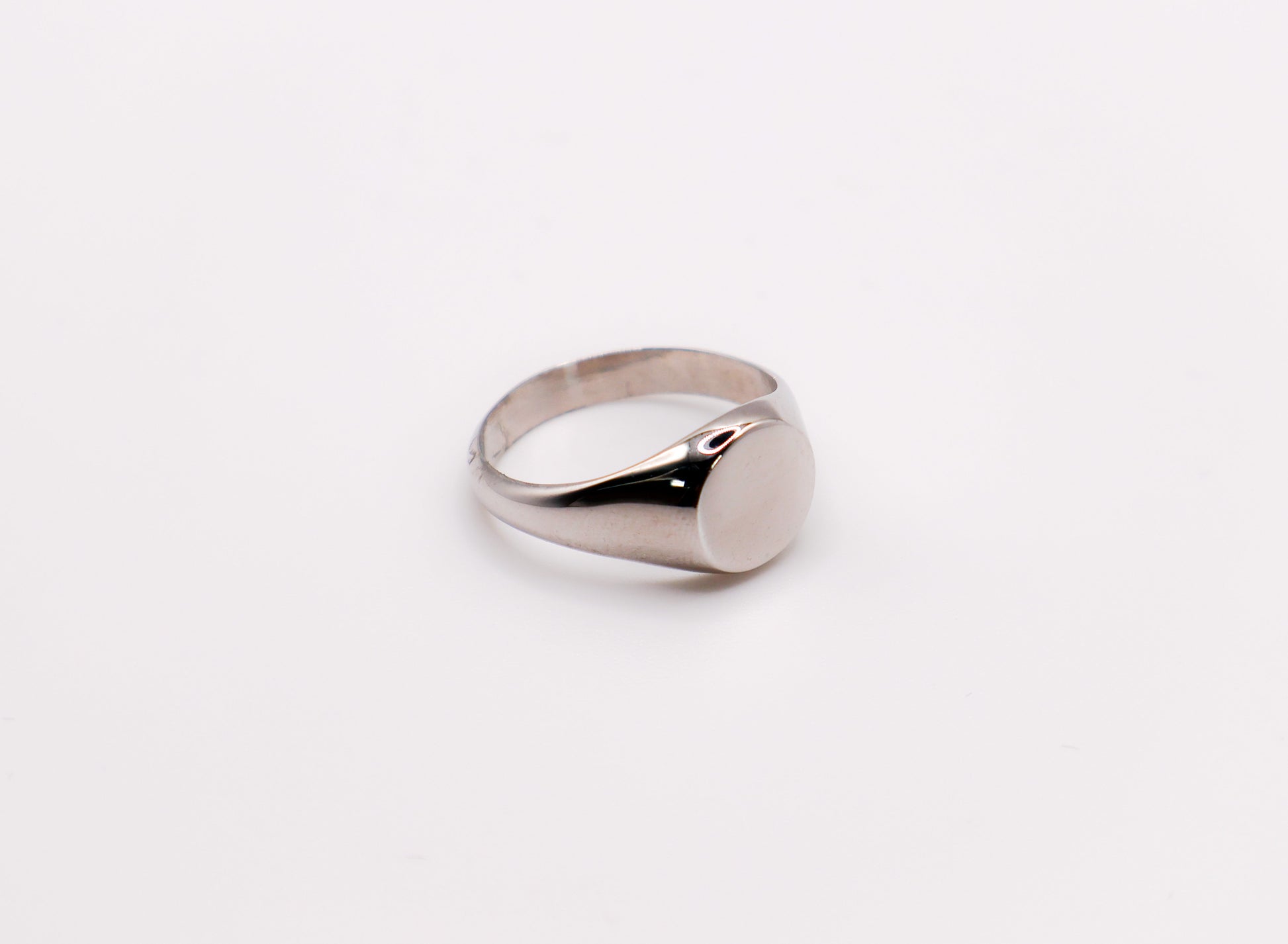 Italian Round Face Silver Ring - Velano