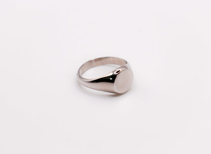 Italian Round Face Silver Ring - Velano