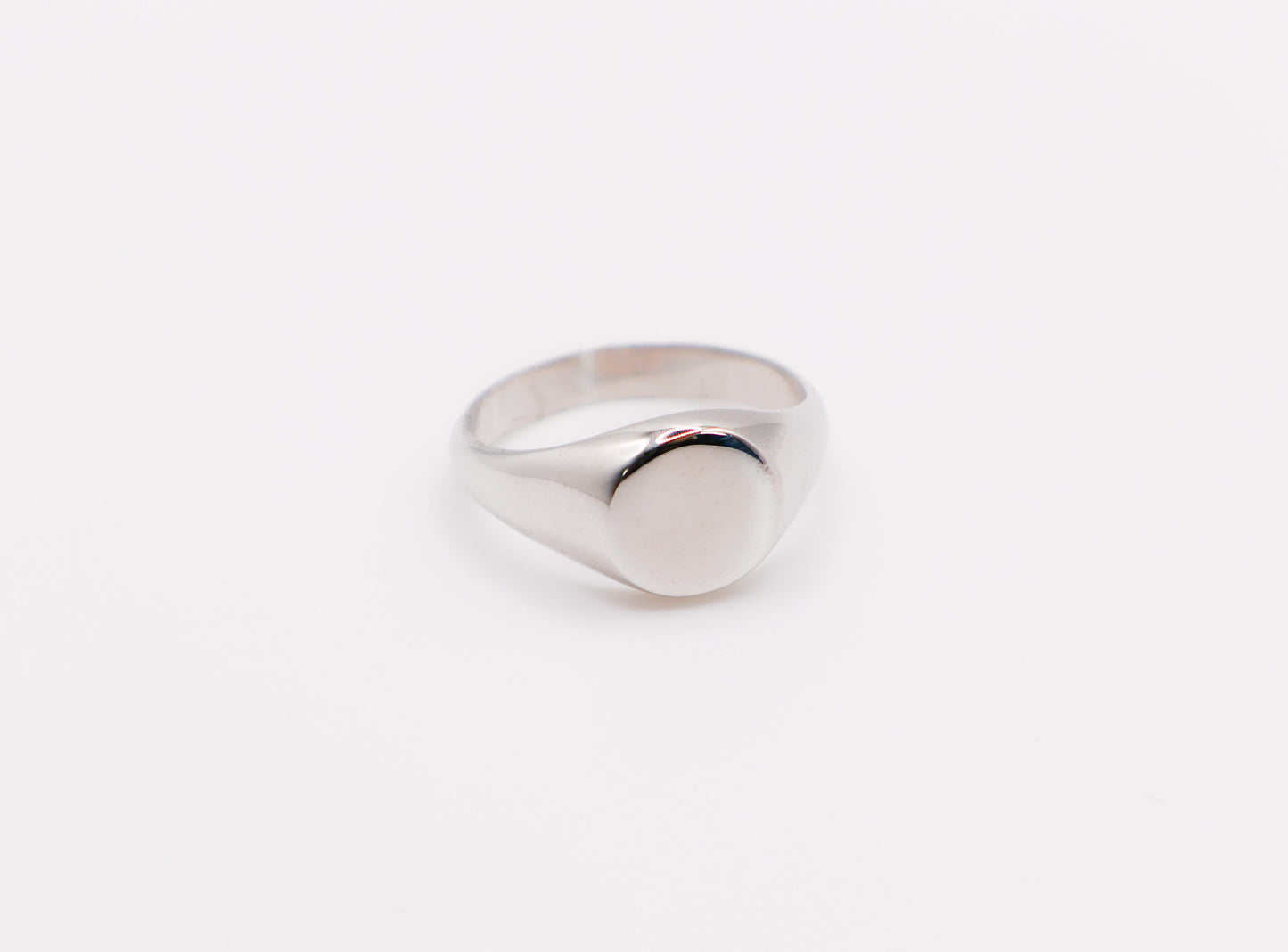 Italian Round Face Silver Ring - Velano