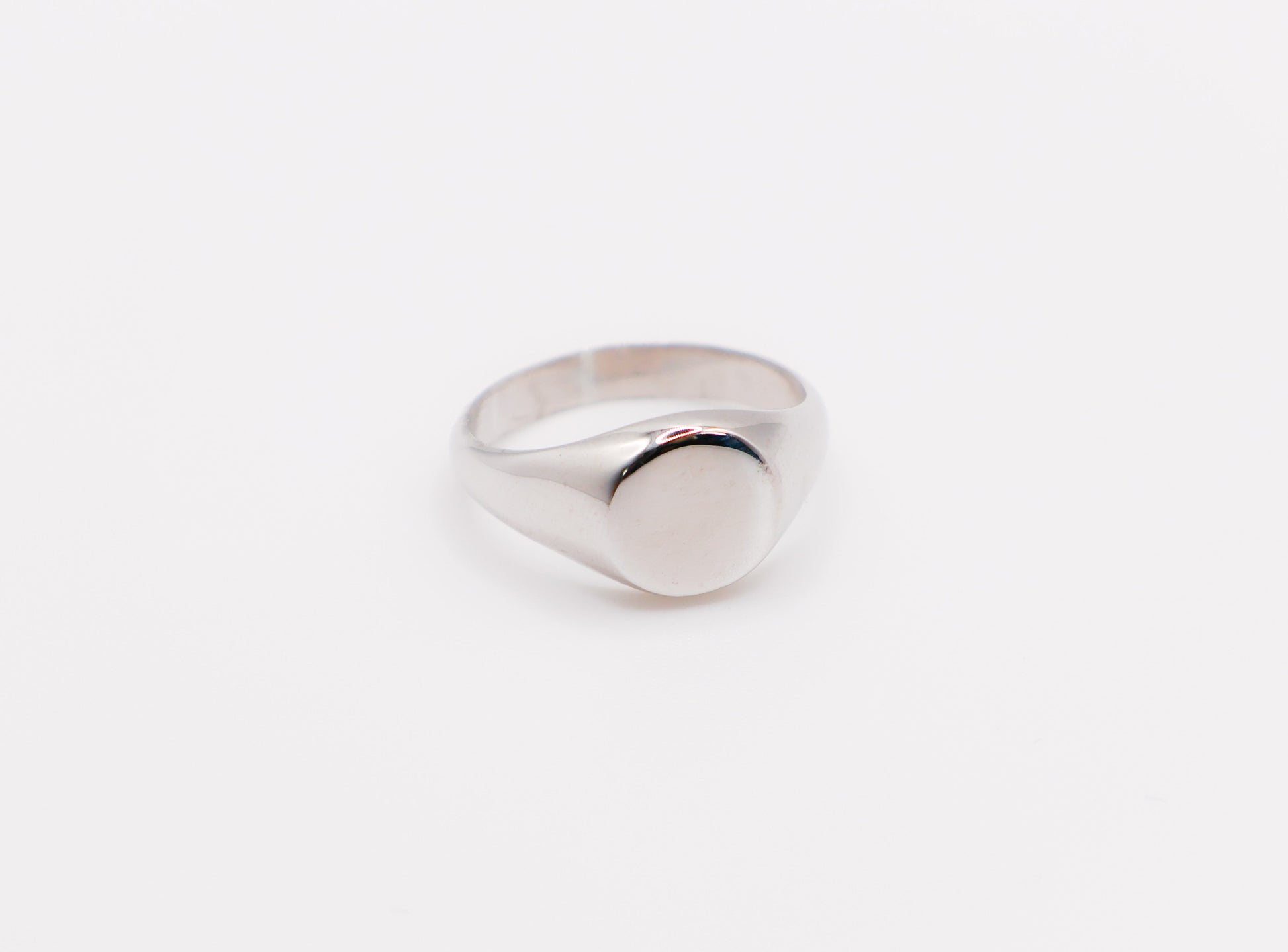 Italian Round Face Silver Ring - Velano