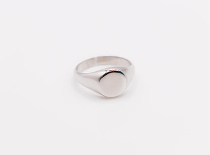 Italian Round Face Silver Ring - Velano