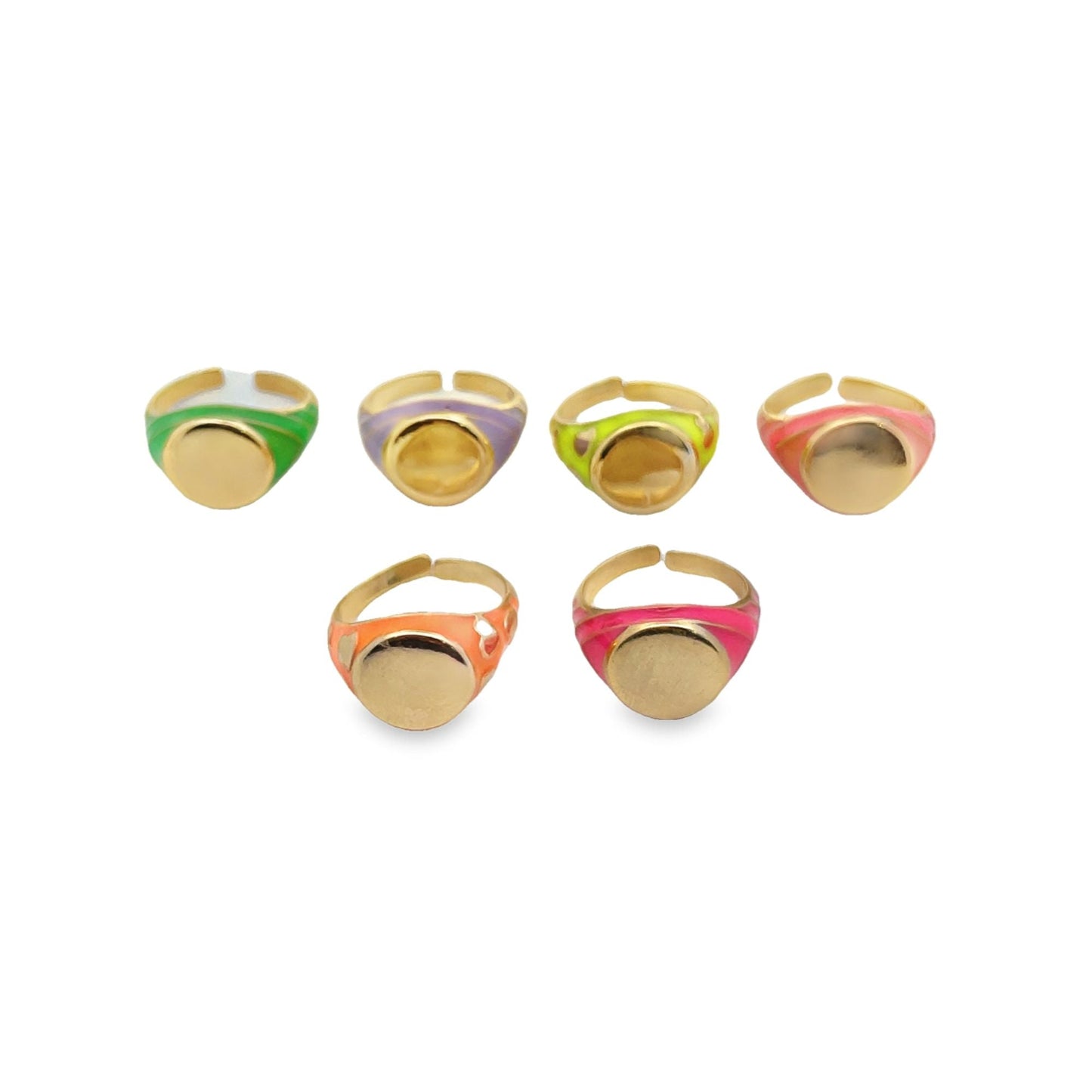 Enamel Ring Adjustable Stackable Rings - Velano