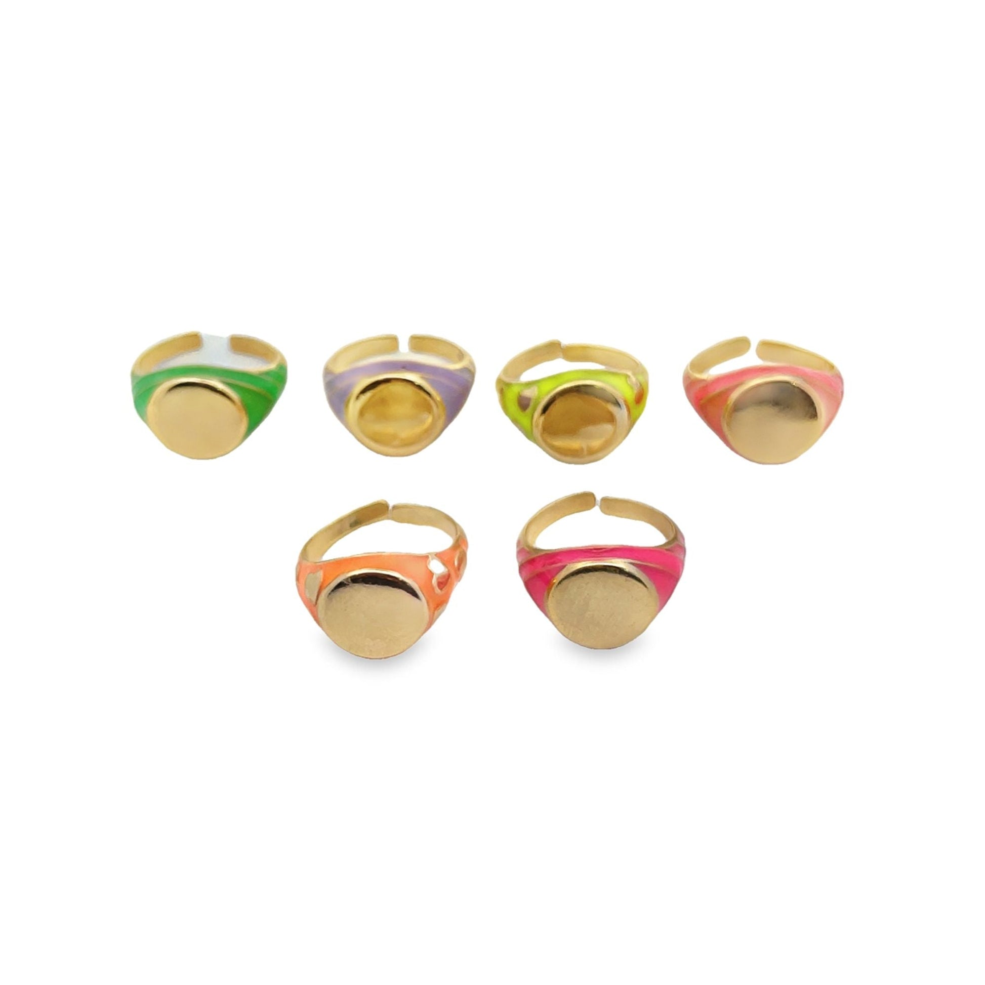Enamel Ring Adjustable Stackable Rings - Velano