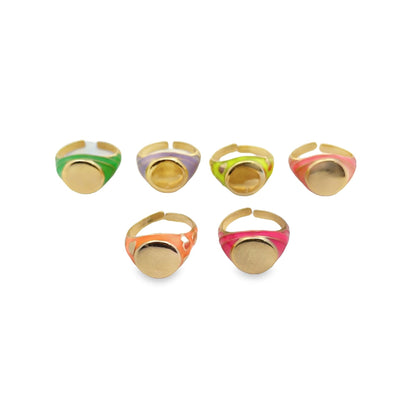 Enamel Ring Adjustable Stackable Rings - Velano