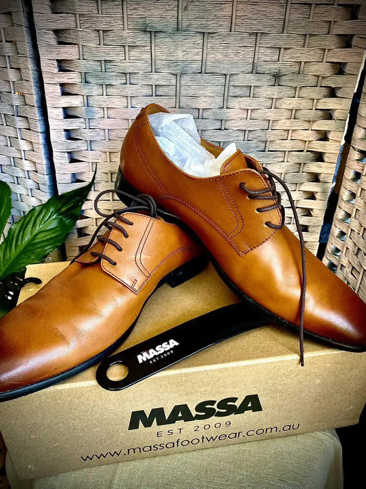 Leather Derby Dress Lace Up Shoes - Velano