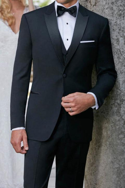 Milan Black Tuxedo Jacket Peak (Separates) - Velano