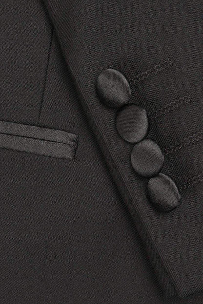 Milan Black Tuxedo Jacket Peak (Separates) - Velano