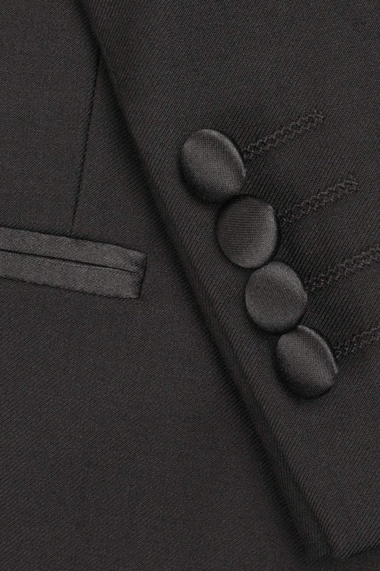 Milan Black Tuxedo Jacket Peak (Separates) - Velano