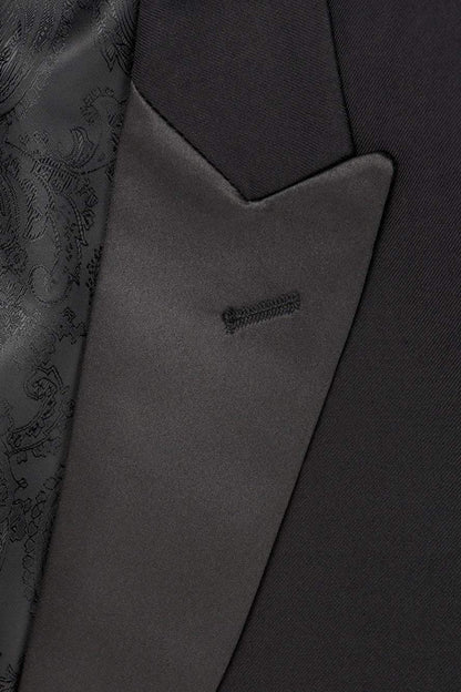 Milan Black Tuxedo Jacket Peak (Separates) - Velano