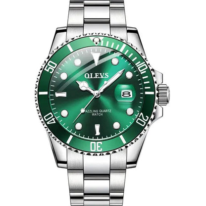 Luxury Mens Fashion Green Dial steel watch - Velano