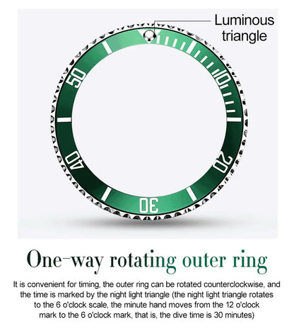 Luxury Mens Fashion Green Dial steel watch - Velano